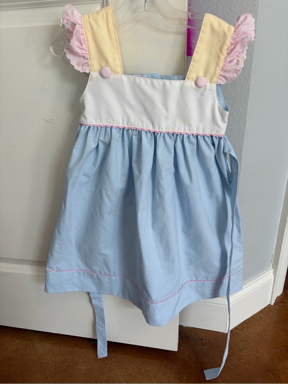 Pastel Blue & Pink Ruffle Sundress